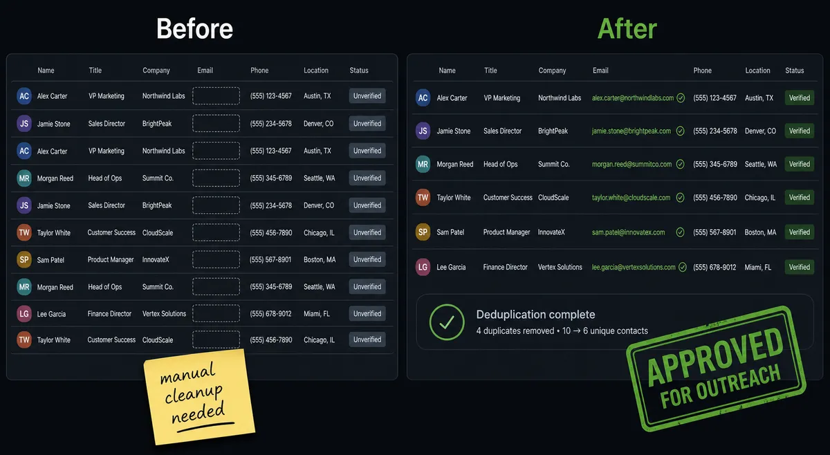 A split-panel dark composition on a #0C0E12 background