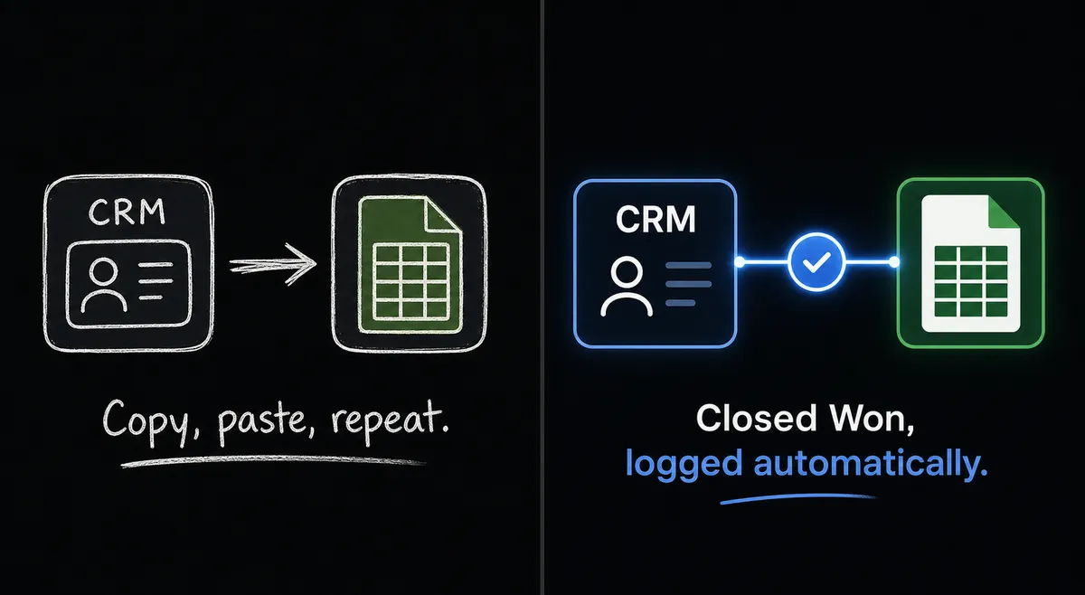 A split composition on a dark background